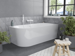Mexen Mia baignoire îlot d'angle droite 170 x 80 cm, blanche, trop-plein blanc - 52691708000P-20