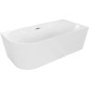 Mexen Mia baignoire autoportante d'angle droite 170 x 80 cm, blanche, trop-plein or rose - 52691708000P-60
