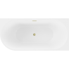 Mexen Mia baignoire autoportante d'angle droite 170 x 80 cm, blanche, trop-plein doré brossé - 52691708000P-55