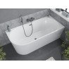 Mexen Mia baignoire autoportante d'angle droite 170 x 80 cm, blanche, trop-plein gris canon brossé - 52691708000P-66