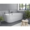 Mexen Mia baignoire autoportante d'angle droite 170 x 80 cm, blanche, trop-plein noir - 52691708000P-70