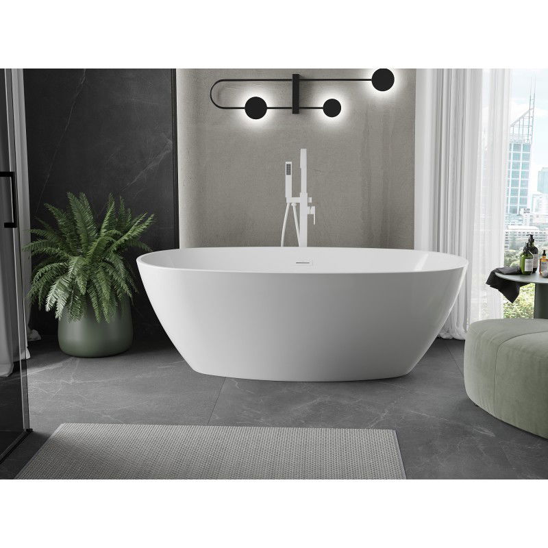 Mexen Eris baignoire autoportante 170 x 80 cm, blanche, trop-plein blanc - 53441708000-20