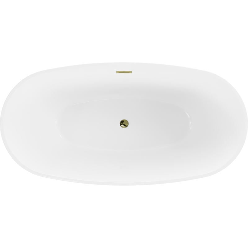 Mexen Eris baignoire autoportante 170 x 80 cm, blanche, trop-plein doré - 53441708000-50