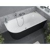 Mexen Mia baignoire autoportante d'angle droite 170 x 80 cm, blanc/noir, trop-plein chromé - 52691708075P-01