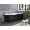 Mexen Mia baignoire autoportante d'angle droite 170 x 80 cm, blanc/noir, trop-plein blanc - 52691708075P-20