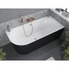 Mexen Mia baignoire autoportante d'angle droite 170 x 80 cm, blanche/noire, trop-plein or rose - 52691708075P-60