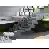 Baignoire Mexen Mia d’angle droite 170 x 80 cm, blanche/noire, trop-plein doré rose - 52691708075P-60