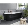 Mexen Mia baignoire autoportante d'angle droite 170 x 80 cm, blanche/noire, trop-plein or rose - 52691708075P-60