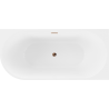Baignoire Mexen Mia d’angle droite 170 x 80 cm, blanche/noire, trop-plein doré rose - 52691708075P-60