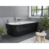Mexen Mia baignoire autoportante d'angle droit 170 x 80 cm, blanc/noir, trop-plein cuivre brossé - 52691708075P-65