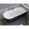 Mexen Mia baignoire autoportante d'angle droite 170 x 80 cm, blanche/noire, trop-plein gris canon brossé - 52691708075P-66