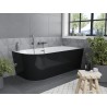 Mexen Mia baignoire autoportante d'angle droite 170 x 80 cm, blanche/noire, trop-plein gris canon brossé - 52691708075P-66