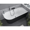Mexen Mia baignoire autoportante d'angle droite 170 x 80 cm, blanche/noire, trop-plein noir - 52691708075P-70