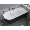 Mexen Mia baignoire autoportante d'angle droite 170 x 80 cm, blanche/noire, trop-plein gun metal - 52691708075P-95