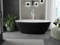 Baignoire Mexen Eris autonome 170 x 80 cm, blanche/noire, trop-plein blanc - 53441708075-20