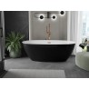 Mexen Eris baignoire autoportante 170 x 80 cm, blanche/noire, trop-plein en cuivre brossé - 53441708075-65