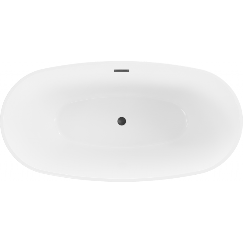 Mexen Eris baignoire autoportante 170 x 80 cm, blanche/noire, trop-plein noir - 53441708075-70