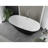 Mexen Eris baignoire autoportante 170 x 80 cm, blanche/noire, trop-plein en nickel brossé - 53441708075-97
