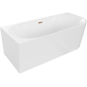 Baignoire Mexen Mia angulaire libre gauche 180 x 80 cm, blanche, trop-plein en or rose - 52691808000L-60