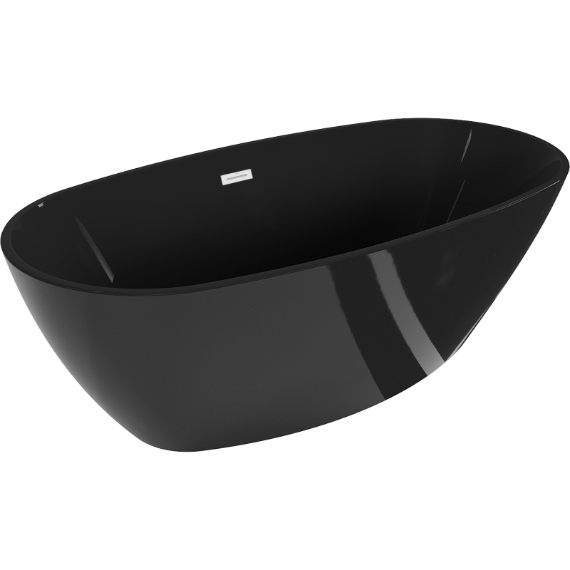 Baignoire Mexen Eris autoportante 170 x 80 cm, noire, évacuation blanche - 53441708070-20