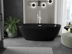 Baignoire Mexen Eris autoportante 170 x 80 cm, noire, évacuation blanche - 53441708070-20