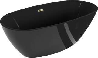 Mexen Eris baignoire autoportante 170 x 80 cm, noire, trop-plein doré - 53441708070-50