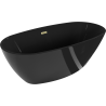 Mexen Eris baignoire autoportante 170 x 80 cm, noire, trop-plein or brossé - 53441708070-55