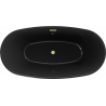 Baignoire libre Mexen Eris 170 x 80 cm, noire, trop-plein en or brossé - 53441708070-55