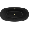 Mexen Eris baignoire autoportante 170 x 80 cm, noire, trop-plein or brossé - 53441708070-55