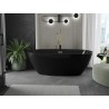 Mexen Eris baignoire autoportante 170 x 80 cm, noire, trop-plein or brossé - 53441708070-55