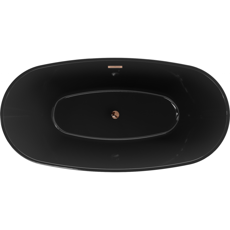 Mexen Eris baignoire autoportante 170 x 80 cm, noire, trop-plein or rose - 53441708070-60