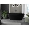 Mexen Eris baignoire autoportante 170 x 80 cm, noire, trop-plein gris canon brossé - 53441708070-66