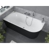 Mexen Mia baignoire autoportante d'angle gauche 180 x 80 cm, blanche/noire, trop-plein chromé - 52691808075L-01