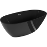 Mexen Eris baignoire autoportante 170 x 80 cm, noire, trop-plein métal canon - 53441708070-95