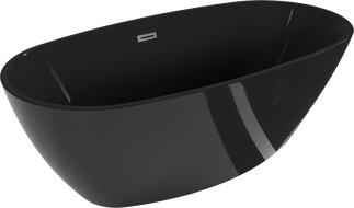Mexen Eris baignoire autoportante 170 x 80 cm, noire, trop-plein gun metal - 53441708070-95