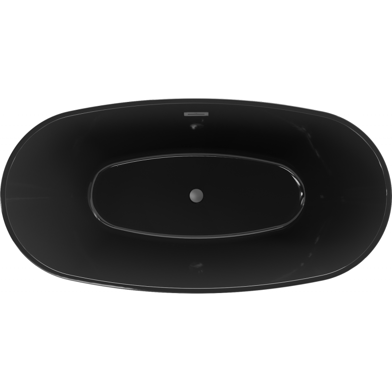Mexen Eris baignoire autoportante 170 x 80 cm, noire, trop-plein métal canon - 53441708070-95