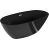 Baignoire Mexen Eris autoportante 170 x 80 cm, noire, évacuation nickel brossé - 53441708070-97