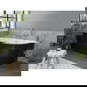 Baignoire Mexen Mia encastrée à gauche 180 x 80 cm, blanche/noire, trop plein en nickel brossé - 52691808075L-97