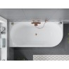 Mexen Mia baignoire autoportante d'angle gauche 180 x 80 cm, blanc/noir, trop-plein en cuivre brossé - 52691808075L-65