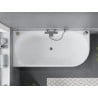 Mexen Mia baignoire autoportante d'angle gauche 180 x 80 cm, blanche/noire, trop-plein gun metal - 52691808075L-95