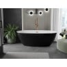 Mexen Eris baignoire autoportante 180 x 80 cm, blanche/noire, trop-plein cuivre brossé - 53441808075-65