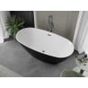 Mexen Eris baignoire autoportante 180 x 80 cm, blanc/noir, trop-plein gun metal - 53441808075-95
