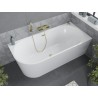 Mexen Mia baignoire autoportante d'angle droite 180 x 80 cm, blanche, trop-plein doré brossé - 52691808000P-55