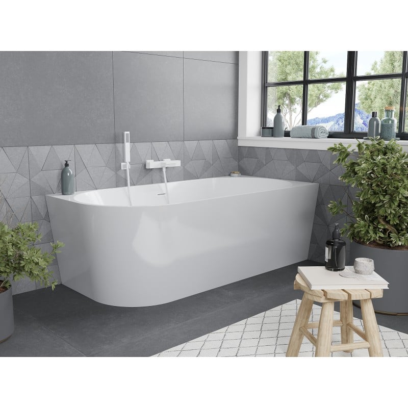 Mexen Mia baignoire autoportante d'angle droite 180 x 80 cm, blanche, trop-plein blanc - 52691808000P-20