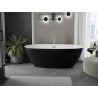 Mexen Eris baignoire autoportante 180 x 80 cm, blanc/noir, trop-plein nickel brossé - 53441808075-97