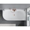 Baignoire Mexen Mia droite autonome 180 x 80 cm, blanche, dorure rose - 52691808000P-60