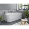 Mexen Mia baignoire autoportante d'angle droite 180 x 80 cm, blanche, trop-plein gun gray brossé - 52691808000P-66