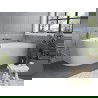 Baignoire Mexen Mia à poser dans le coin droit 180 x 80 cm, blanche, évacuation gun metal - 52691808000P-95