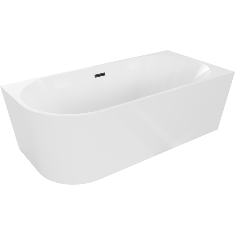 Baignoire Mexen Mia angulaire droite 180 x 80 cm, blanche, évacuation noire - 52691808000P-70