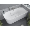 Mexen Mia baignoire autoportante d'angle droite 180 x 80 cm, blanche, trop-plein en nickel brossé - 52691808000P-97